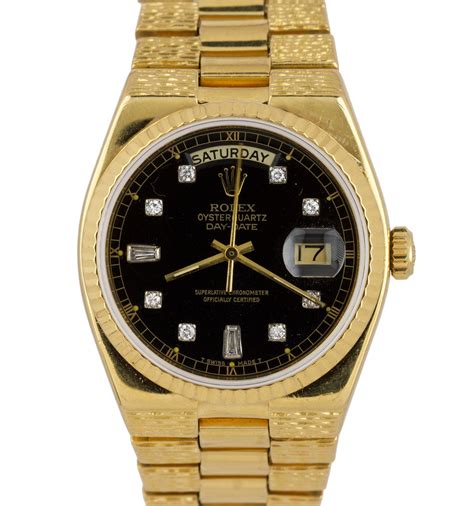 rolex date black dial diamonds|rolex day date diamond price.